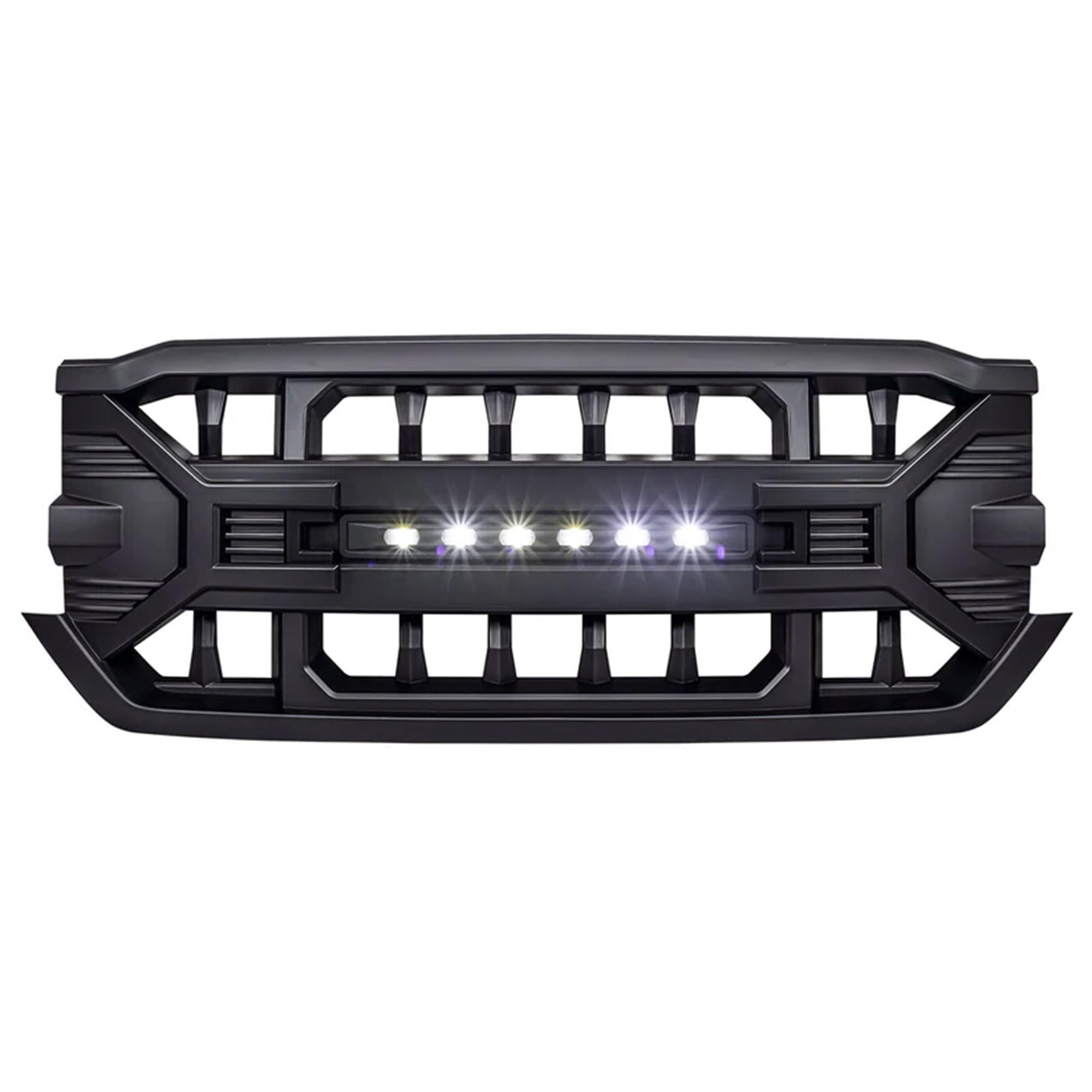 Heavy Duty AMERICAN MODIFIED Armor Grille with Off-Road LED Light Bar | Compatible with 2016-2019 Chevrolet Silverado 1500 | Matte Black Finish | Perfect for Off-Roading, Truck Customization & Night Driving