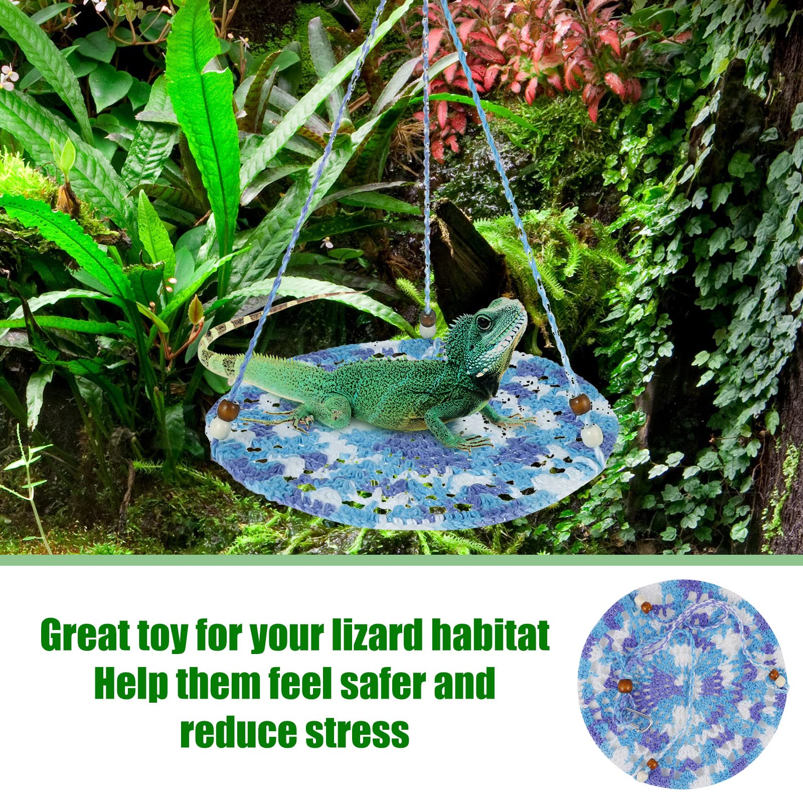 Premium Bearded Dragon Habitat Accessories - Basking Platform, Tank Decor for Leopard Gecko, Chameleon, Birds & Small Pets | Ideal for Reptile Enclosures & Terrarium Setup