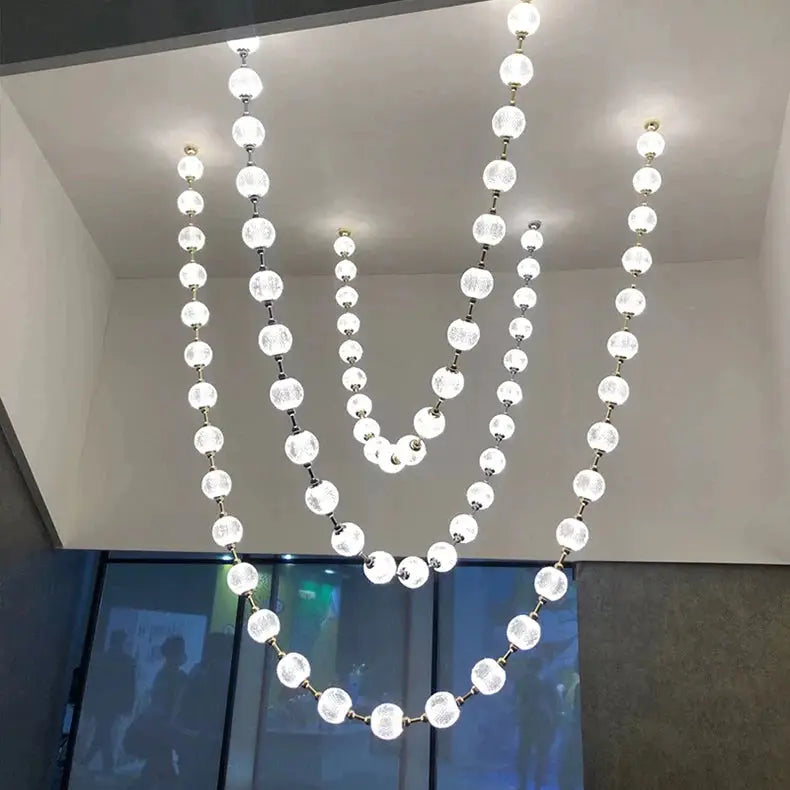Elegant Modern Pearl Chandelier Lighting Fixture for Living Room, Staircase, Foyer & Entryway - Perfect for Home Decor, Wedding Venues & Luxury Spaces