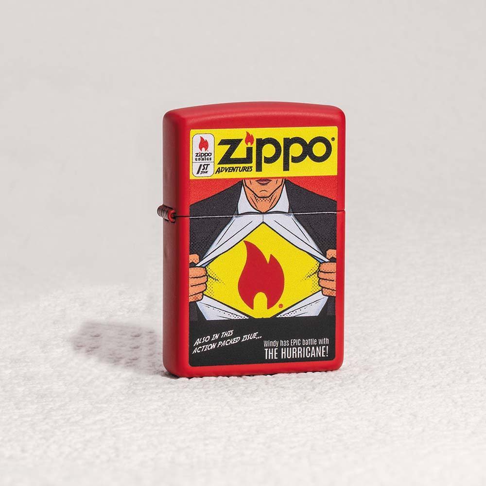 Zippo Windproof Lighter with Comic Design - Vintage Collectible for Outdoor Camping, Hiking & Everyday Use