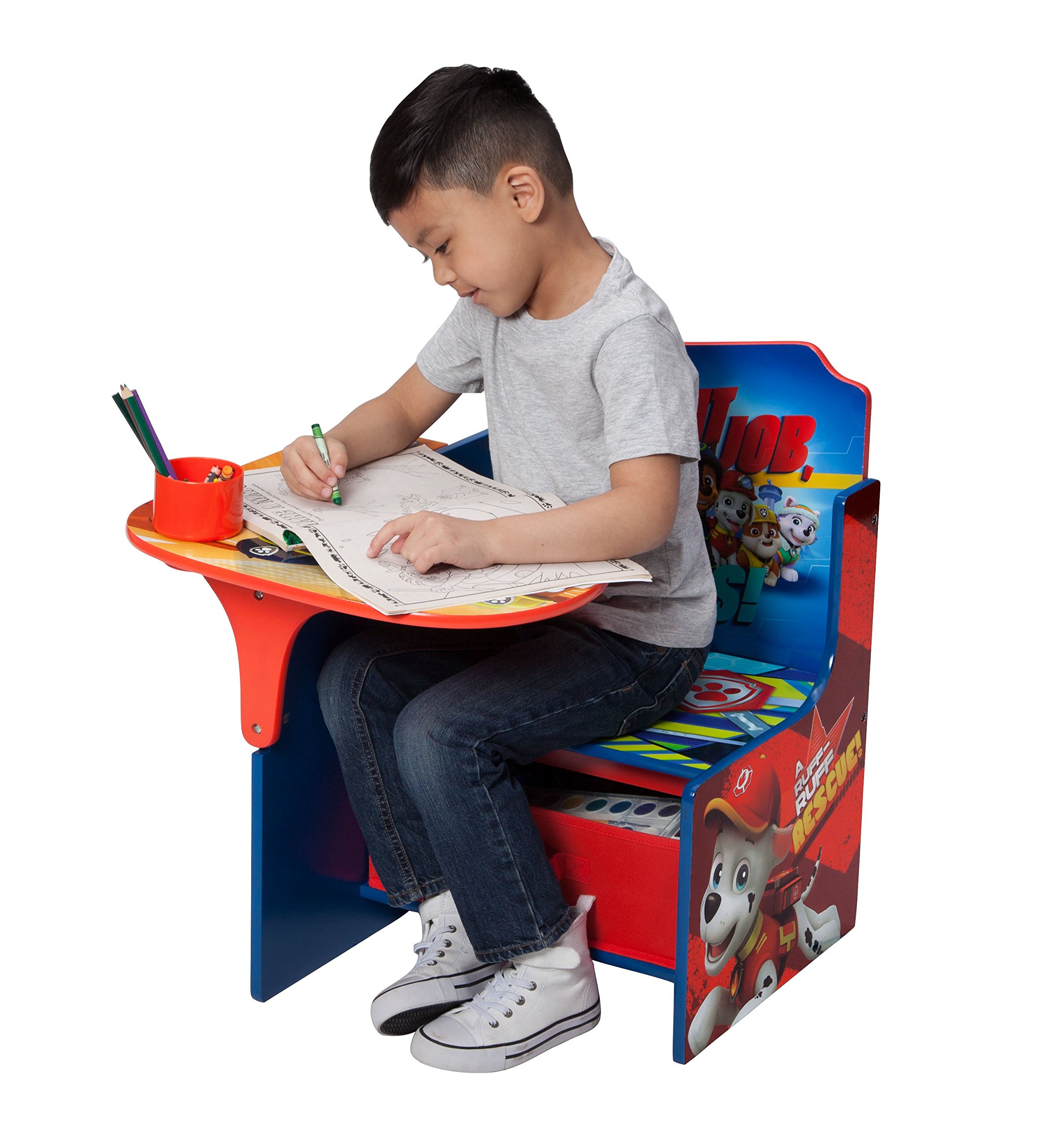 Delta Kids Chair Desk with Storage Bin - Perfect for Arts & Crafts, Snack Time, Homeschooling, Homework & Reading | Study Desk for Children's Room, Playroom & Classroom