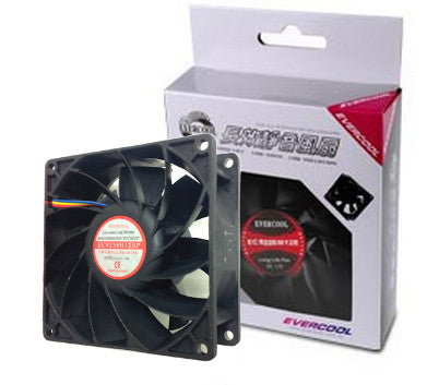 Evercool 92x92x38mm High Speed PWM Fan EC9238H12BP - Quiet Cooling for PC, Gaming Rig & Server - Perfect for CPU Coolers, Cases & Electronics Cooling