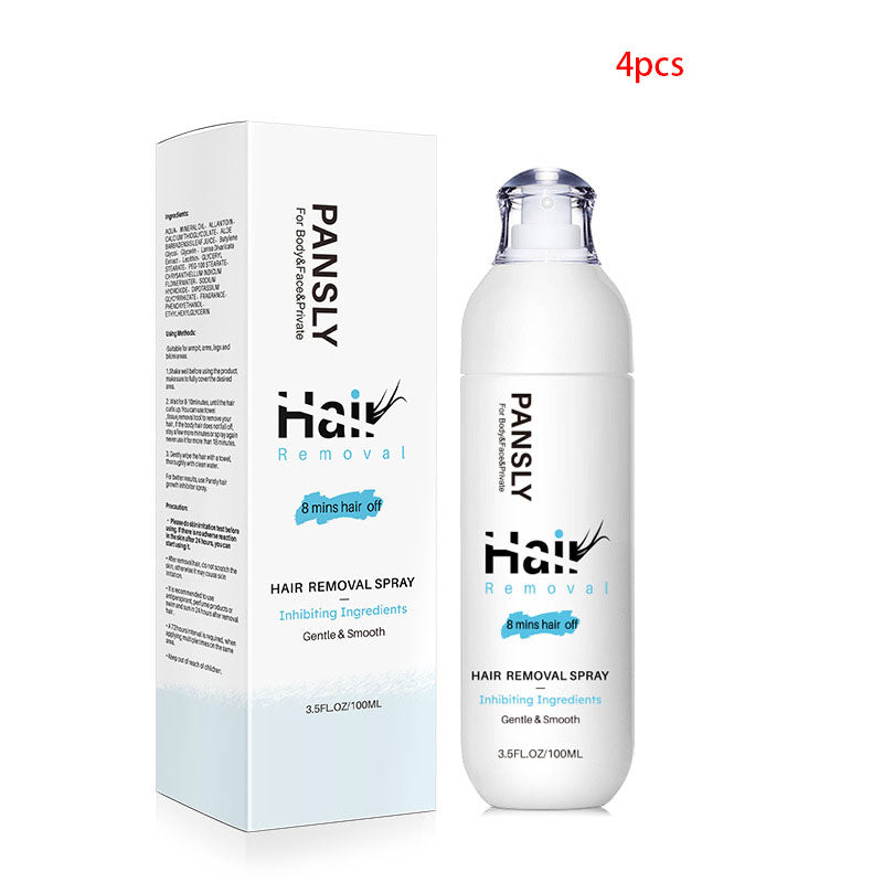 PANSLY 100ml Hair Removal Spray - Gentle & Effective Cream for Underarms, Legs & Body | Painless & Smooth Skin Care for Women & Men | Perfect for Summer, Beach & Daily Use