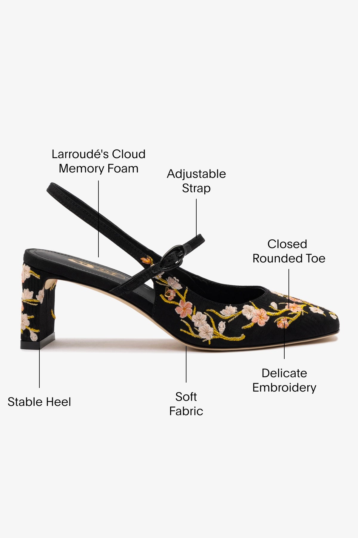 Georgina Pump Women's Shoes - Black Sakura Printed Fabric Flats for Casual Wear & Office Outfits | Comfortable & Stylish Everyday Footwear