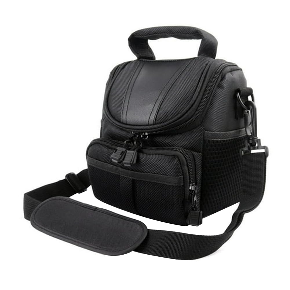 BIOSA Waterproof DSLR Camera Shoulder Bag - Portable SLR Camera Case for Nikon D40 with Charging Pocket, Black, Fashionable Design - Perfect for Travel, Hiking & Outdoor Photography