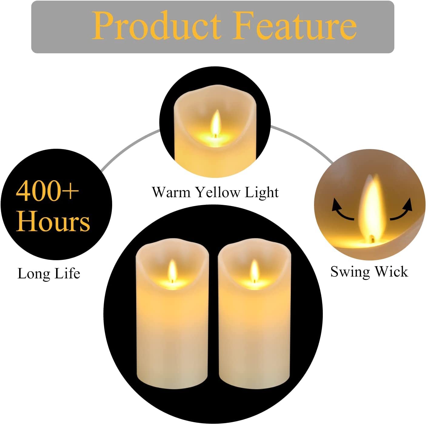 Real Wax Flameless Candles 6