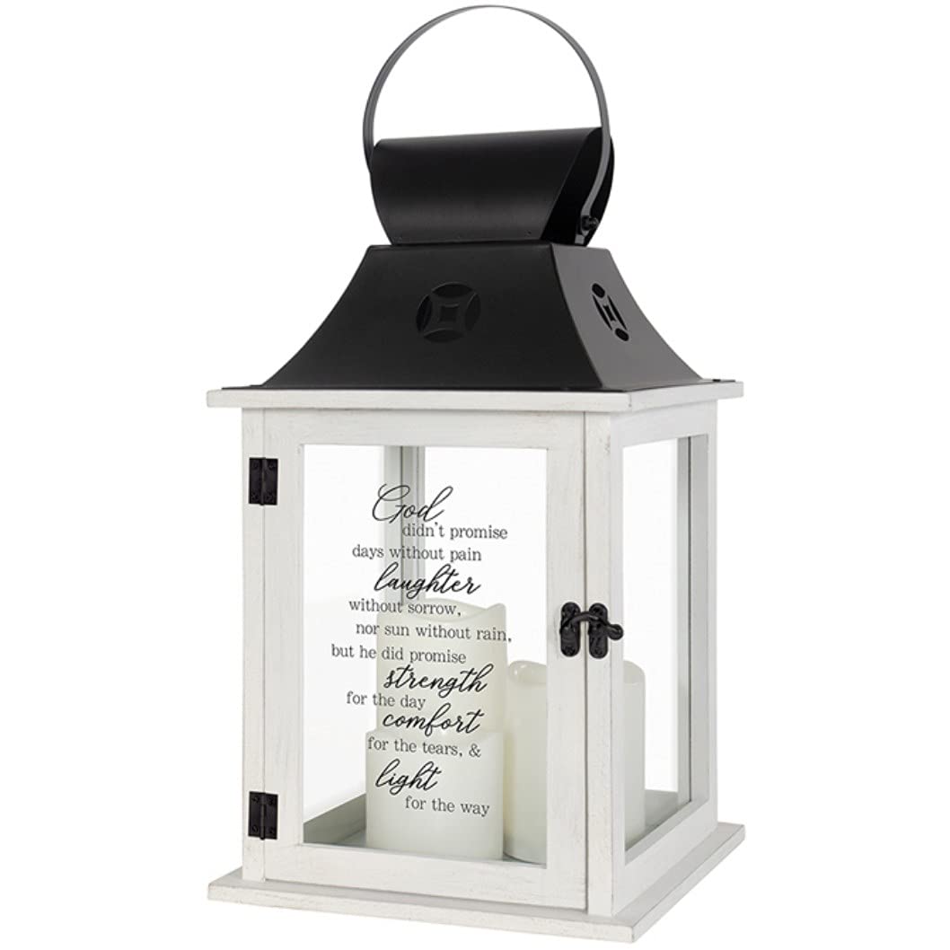 God Didn't Promise Pillar Candle Lantern - Rustic Decorative Candle Holder for Home, Church & Wedding Decor