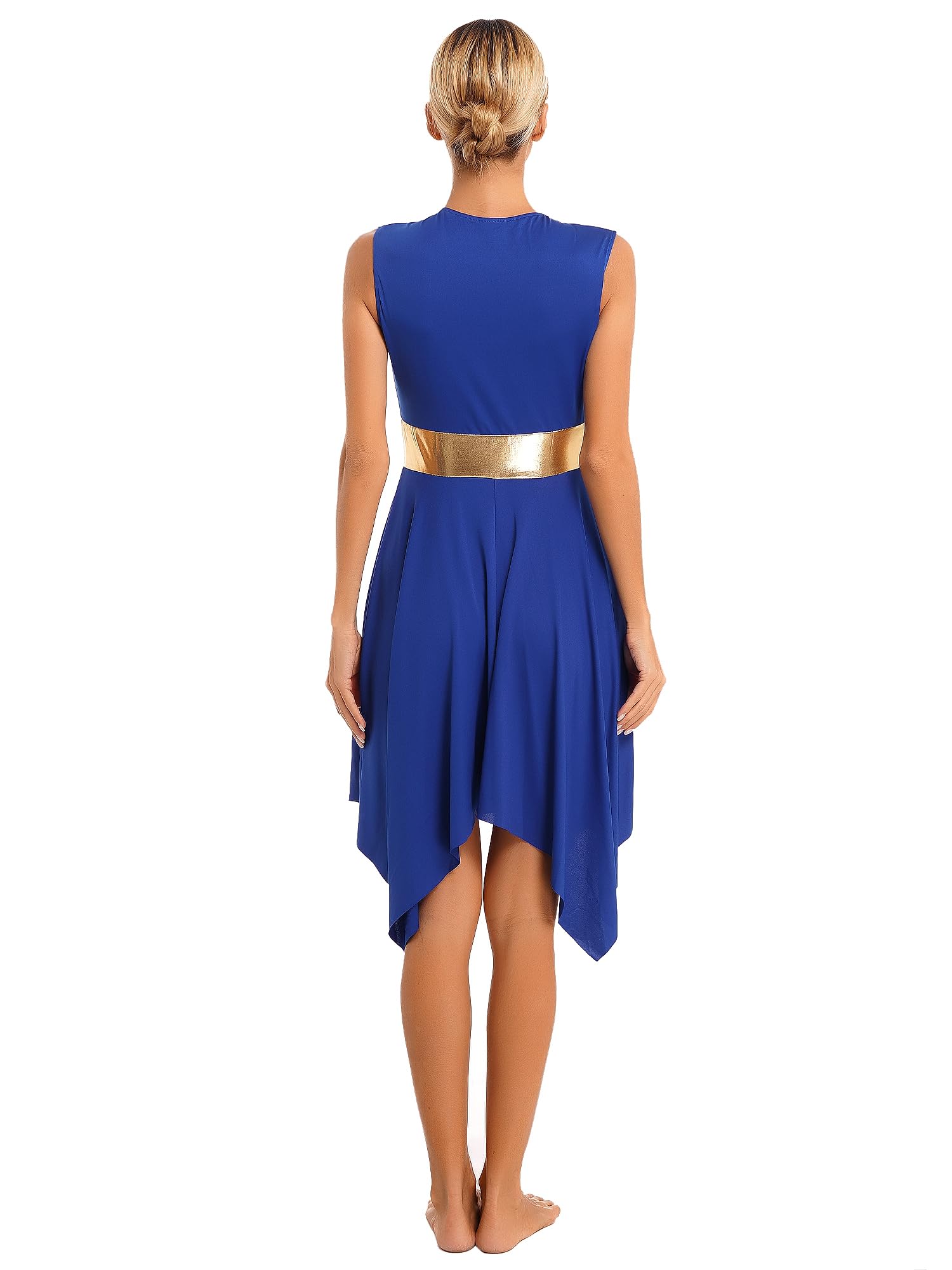 Hularka Women's Liturgical Praise Dance Dress - Color Block Worship Tunic for Lyrical Dance & Performance | Church Choir, Gospel Celebration, Spiritual Dance Costume