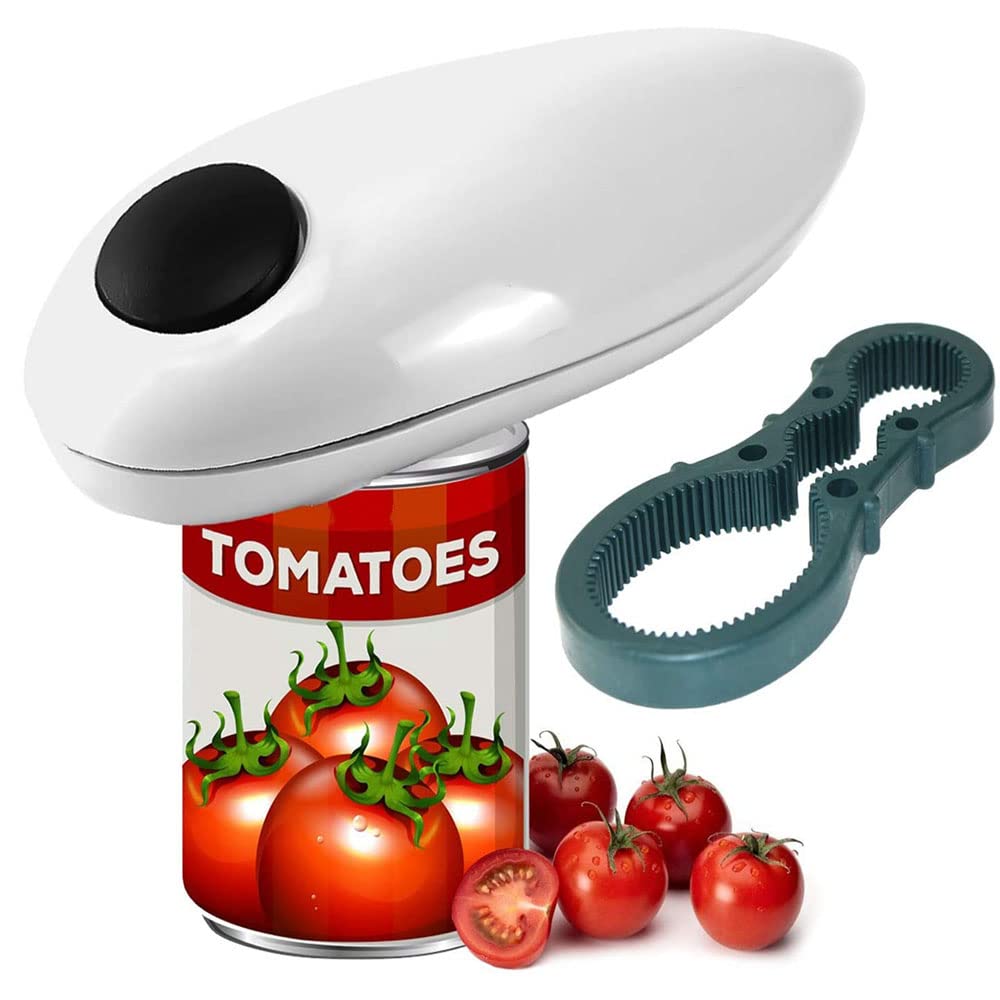 Electric Can Opener - Automatic One Touch Kitchen Can Opener with Smooth Edge Cutting, Safe & Easy to Use - Perfect for Home Chefs, Restaurants & Camping (Opens Cans Effortlessly)