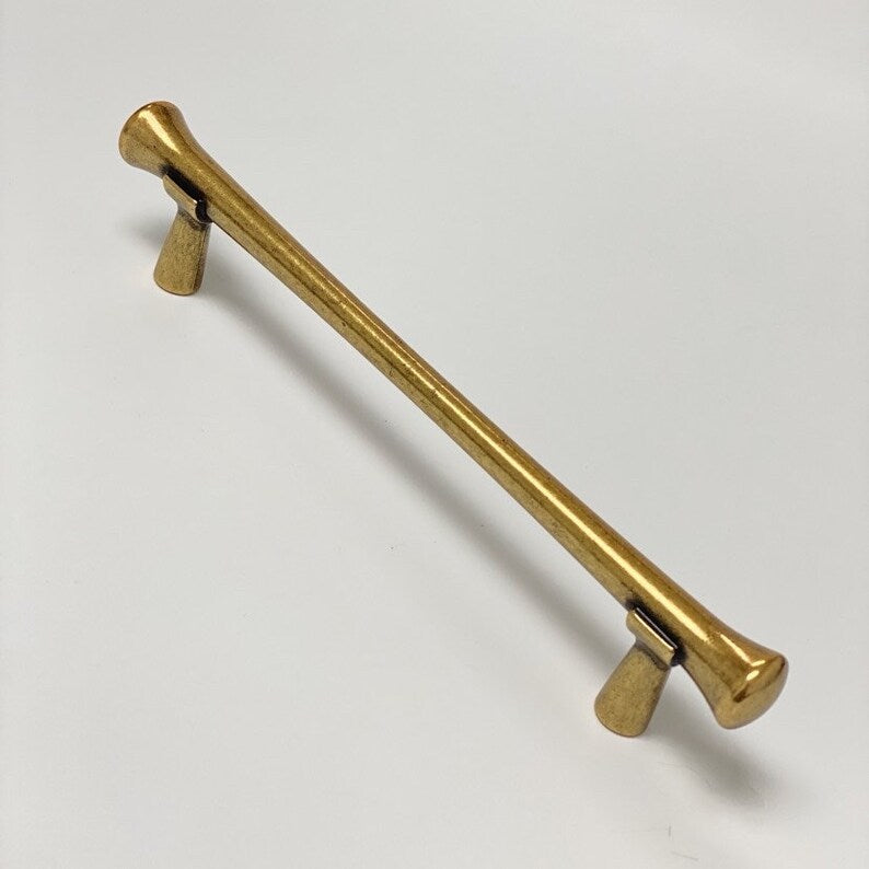 Antique Brass Hourglass Tuscany Drawer Pulls and Knobs - Vintage Cabinet Hardware for Kitchen, Bathroom & Furniture (Set of 10)
