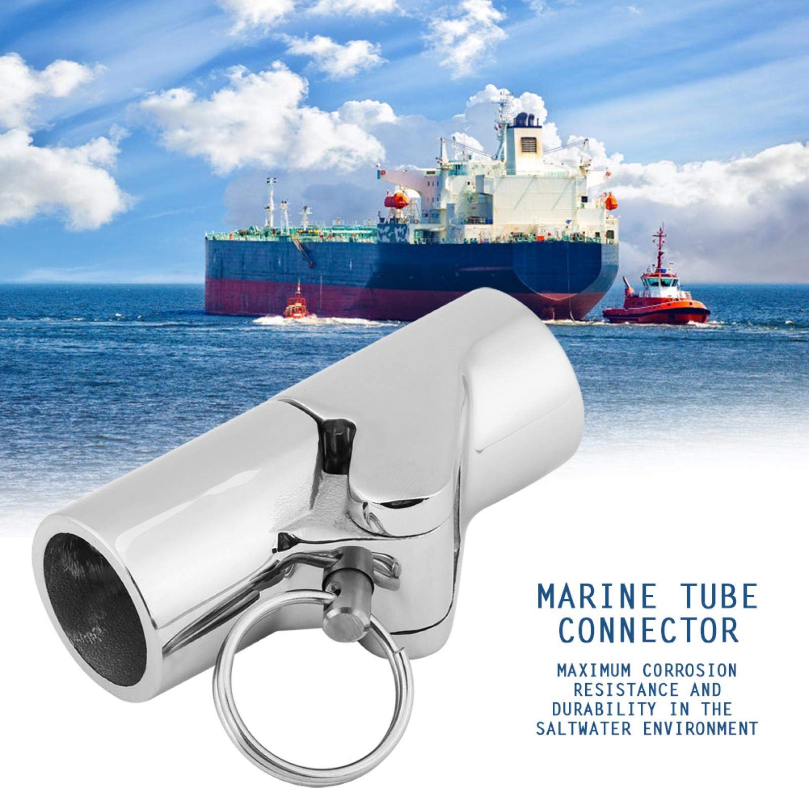 316 Stainless Steel Marine Boat Handrail Fitting - 22mm Folding Coupling Tube Pipe Connector for Boats & Yachts | Durable Boat Hardware for Deck Railings & Marine Applications