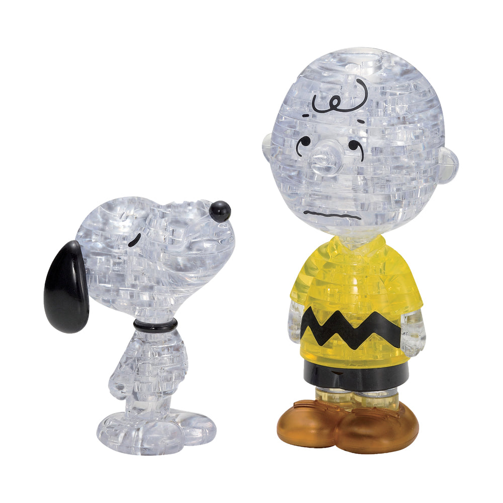 BePuzzled Peanuts Snoopy & Charlie Brown 3D Crystal Puzzle - 77 Piece Brain Teaser for Adults & Teens | Fun Collectible Gift for Family Game Night & Office Decor