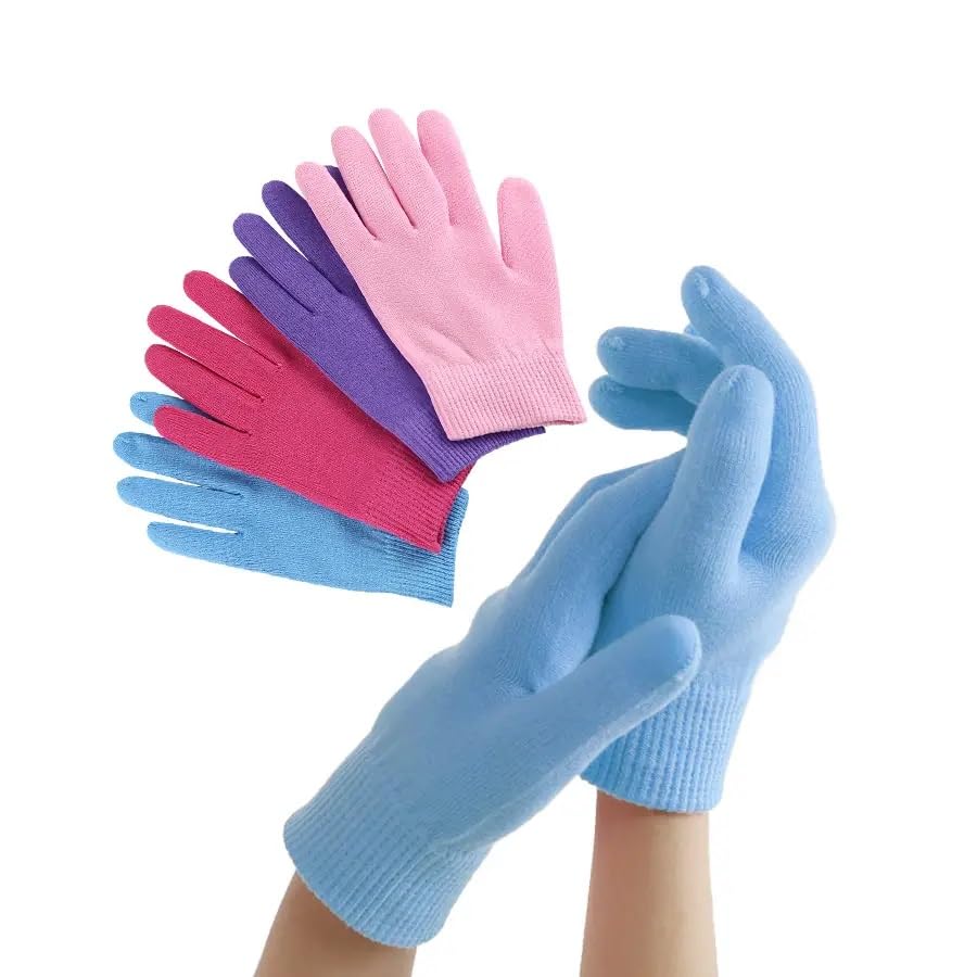 Thermoplastic Gel Moisturizing Spa Gloves for Dry Cracked Hands - Soft Cotton with Essential Oils & Vitamin E - Hydrating Treatment for Rough Skin - Perfect Gift for Women & Men - Use at Night or During Spa Days