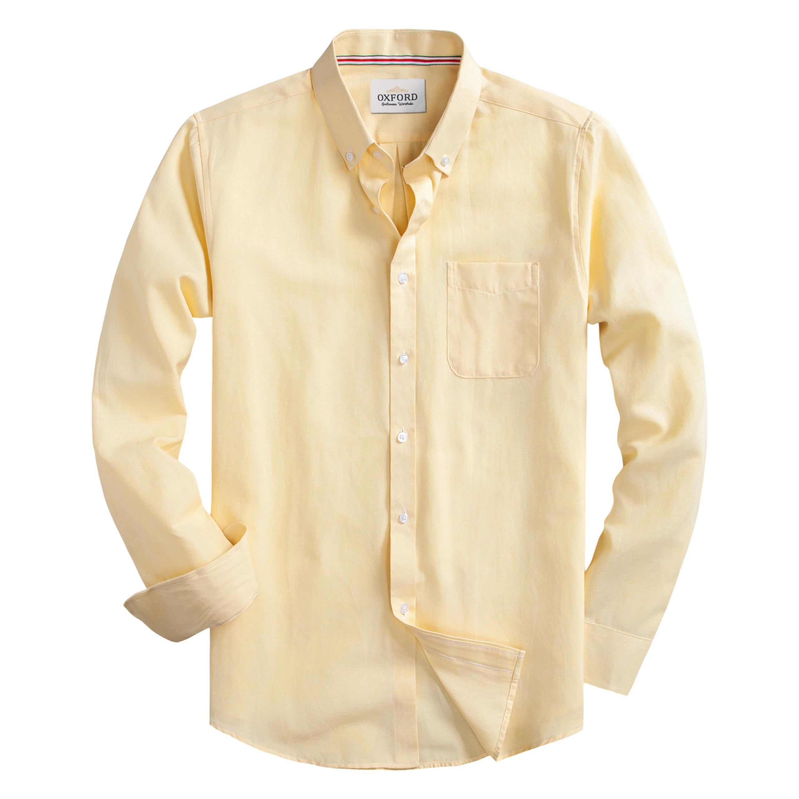 Men's Slim Fit Oxford Shirt - Long Sleeve Lightweight Button Down Dress Shirt with Chest Pocket | Business Casual & Office Wear