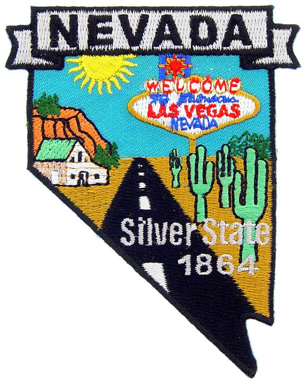 Nevada State Shaped Embroidered Iron-On Patch - Perfect for Jackets, Backpacks & DIY Crafts | US State Map Souvenir