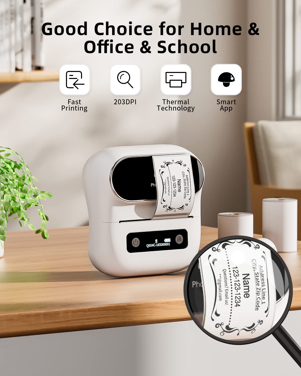 Phomemo M220 Bluetooth Barcode Label Printer - 3 Inch Thermal Printer for Shipping, Address & Mailing Labels | Wireless Compatible with iPhone, Android & Laptop | Perfect for Small Business, Warehouse & Home Organization