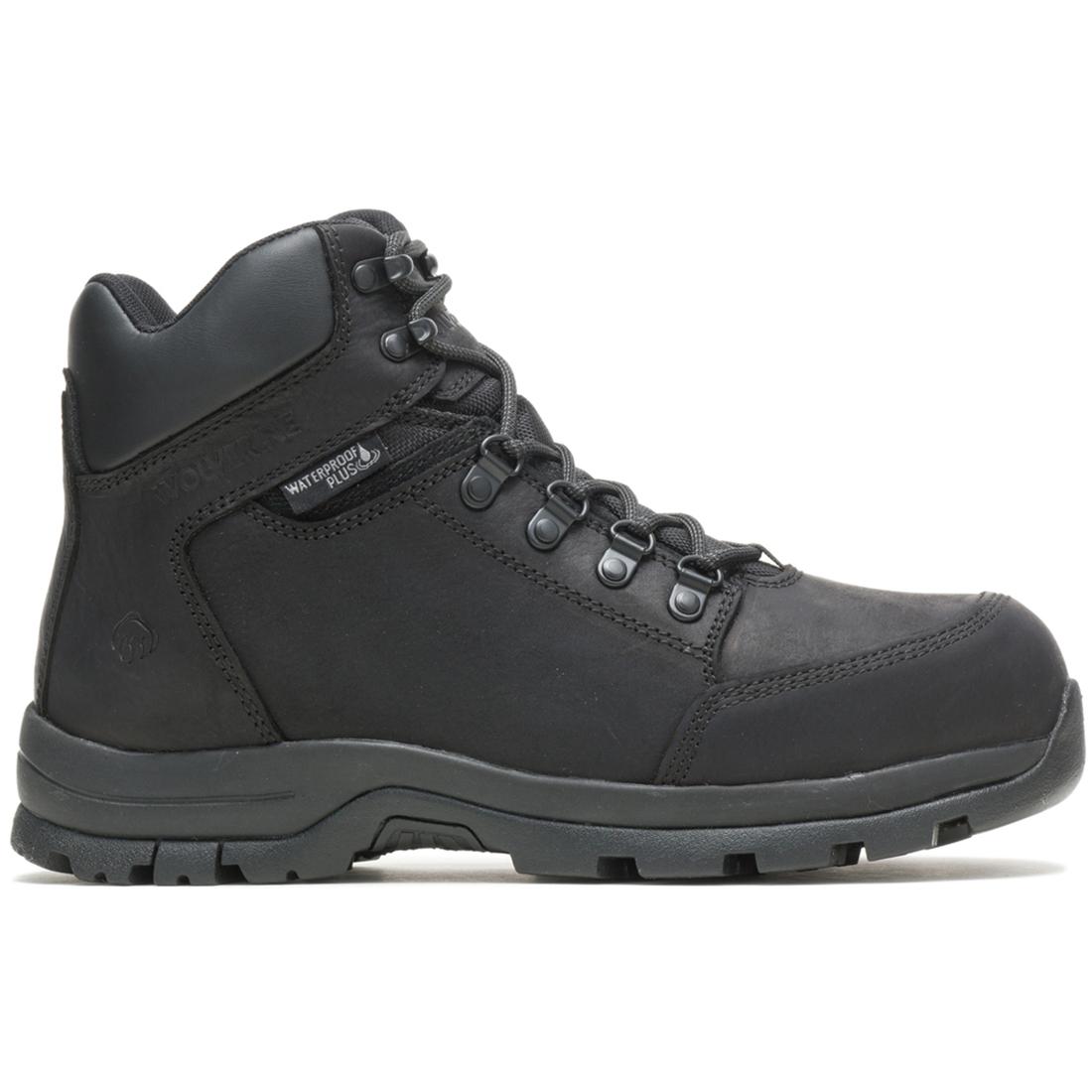 Grayson Men's Waterproof Steel Toe Mid Work Boots - Black Safety Shoes for Construction, Warehouse & Outdoor Work | Slip Resistant & Comfortable Work Boots for Men