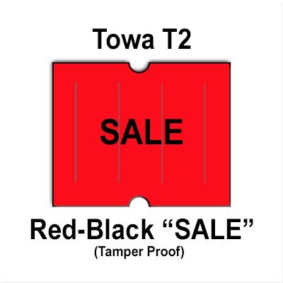 180,000 Towa 2 (GL) Compatible Fluorescent Red General Purpose Labels for Towa GL Price Guns - Full Case with Security Cuts - Perfect for Retail Pricing, Warehouse Organization & Inventory Management