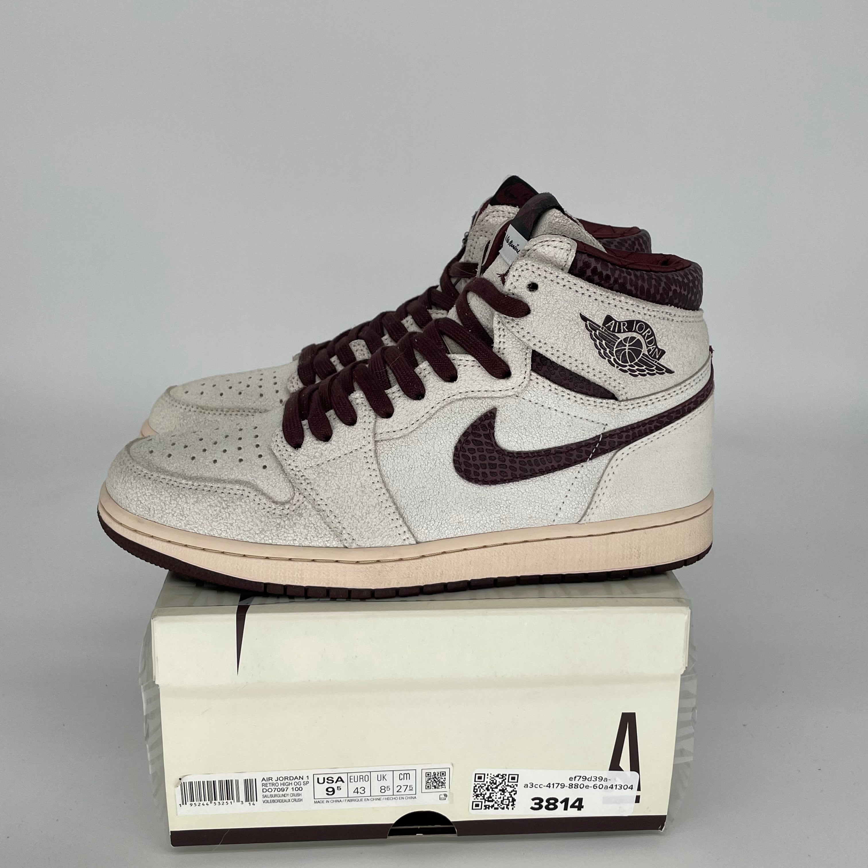 AIR JORDAN 1 Retro High OG A Ma Maniére Men's Basketball Shoes - Size 9.5 (DO7097-100) - Authentic Sneakers for Streetwear, Basketball & Casual Fashion