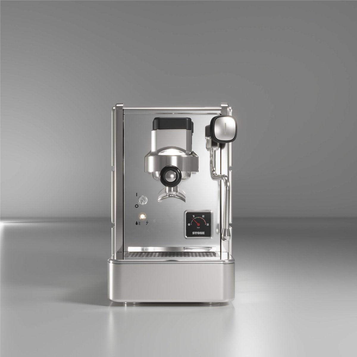 Premium Chrome Espresso Machine for Home & Office - Stone Design with Mine Technology - Perfect for Coffee Lovers & Baristas