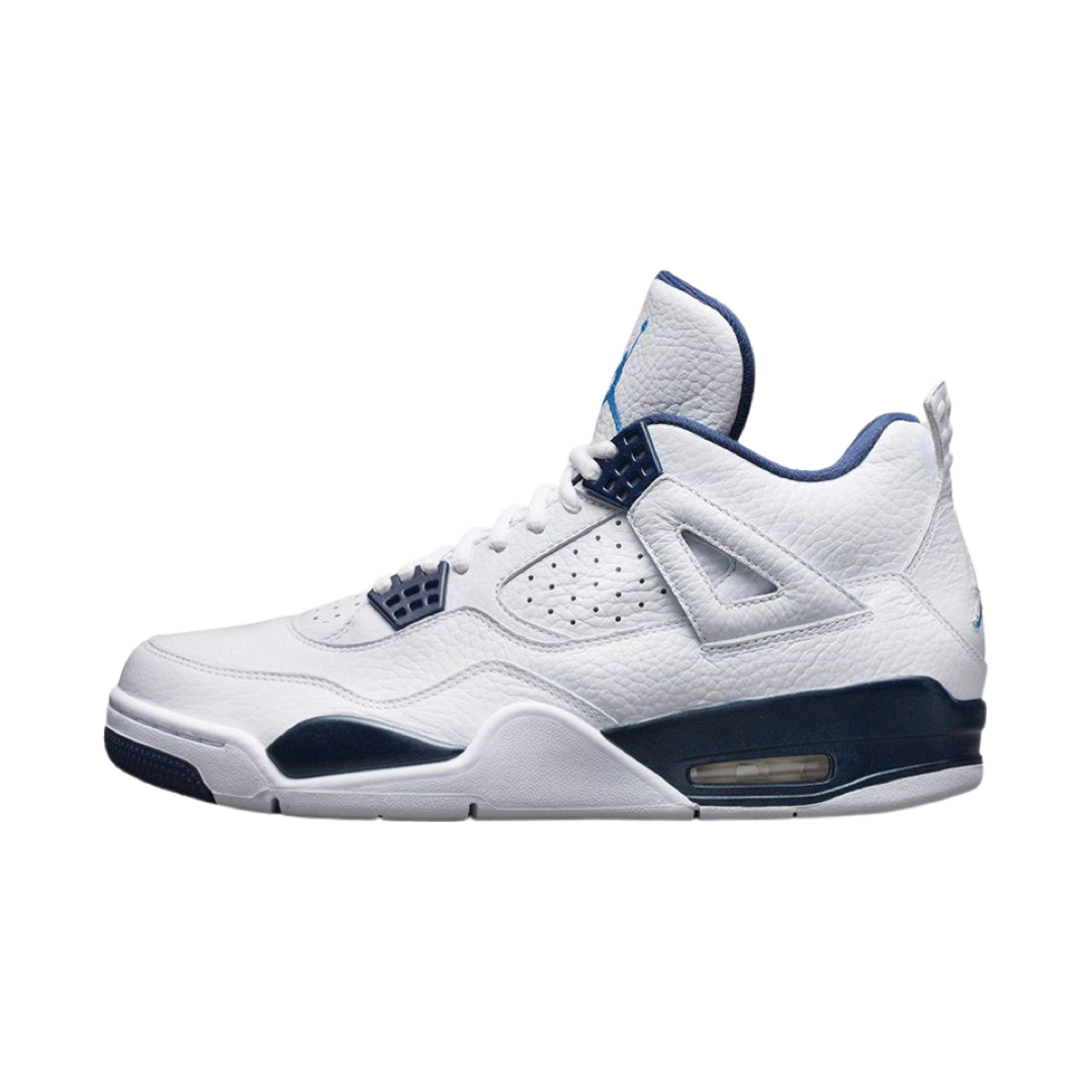 Air Jordan 4 Retro Sneakers in Columbia White, Legend Blue & Midnight Navy - Men's Basketball Shoes for Casual Wear & Street Style
