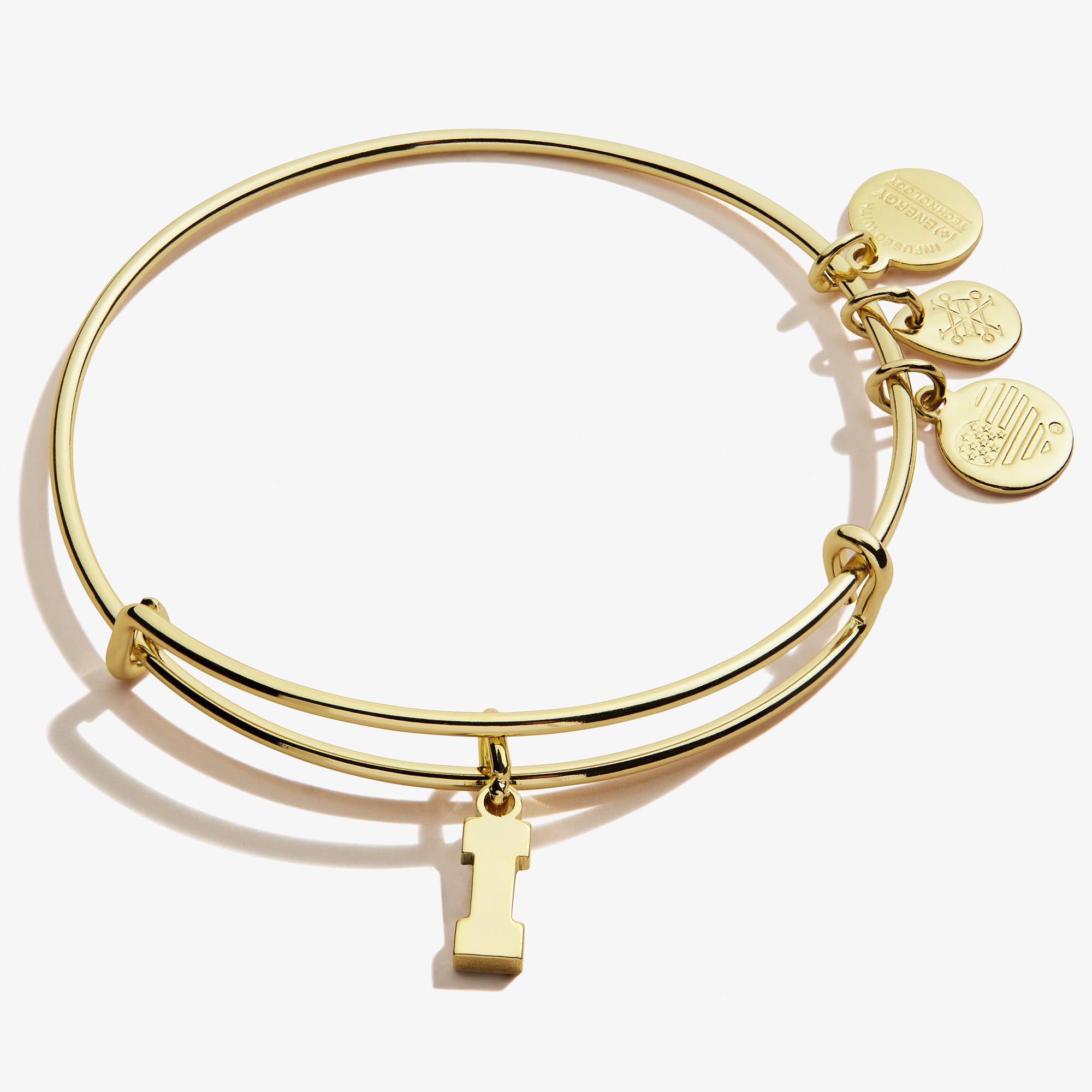 Initial I Charm Bangle - Sterling Silver Personalized Name Bracelet for Women | Gift for Her, Birthday, Anniversary, Valentine's Day | Everyday Wear, Layering Jewelry, Special Occasions