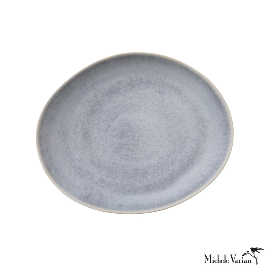 Premium Ceramic Lunch Plate - Sky Blue Glaze, Durable & Microwave Safe - Perfect for Home, Office & Picnic Use