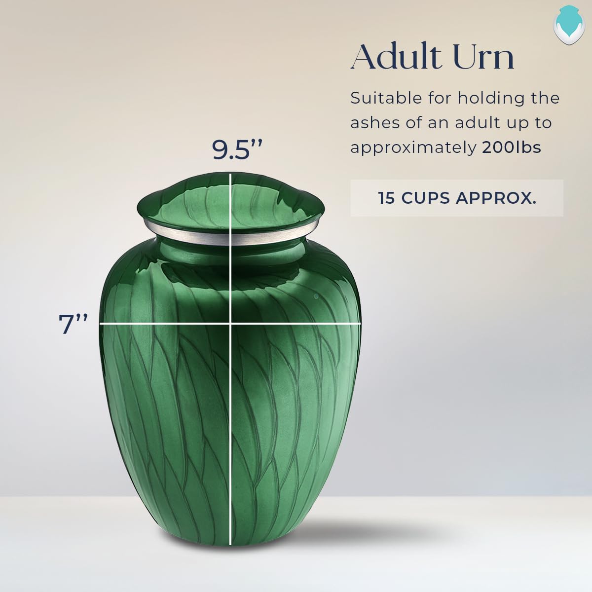 Personalized Golf Cremation Urn for Ashes - Large Pearl Green Funeral Urn for Men & Women with Double-Side Engraving (Holds 200 lbs) - Perfect for Memorials, Golf Enthusiasts & Funeral Services