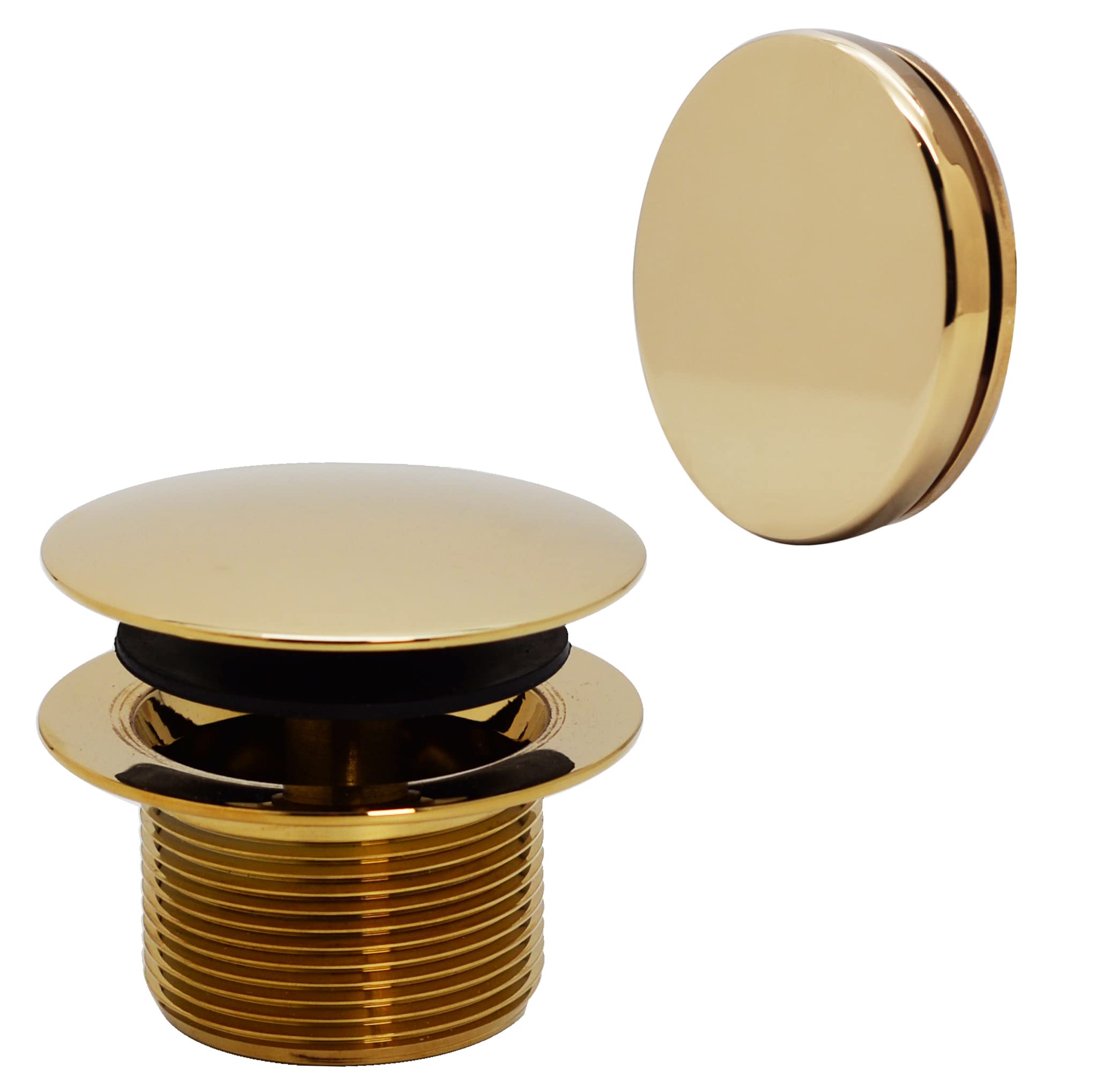 Westbrass 493144HRHBJ-01 Semi-Exposed Tip-Toe Bath Waste & Overflow Kit with Ball Joint, Illusionary Faceplate & ABS Fittings - Polished Brass Finish for Bathtub Drain Installation & Bathroom Renovation