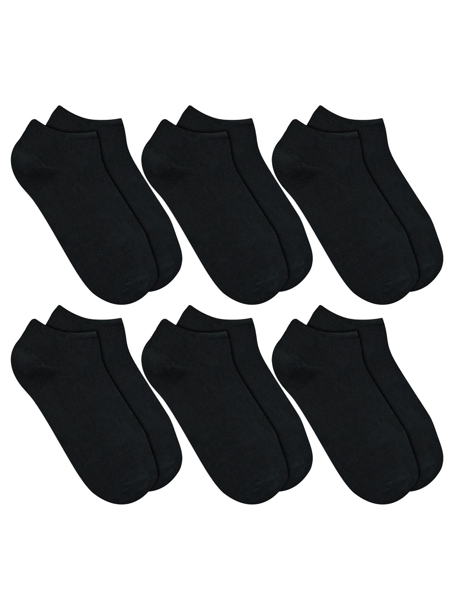 6-Pack Black Women's Ankle Socks - Soft Breathable Cotton Socks for Running, Yoga & Everyday Wear