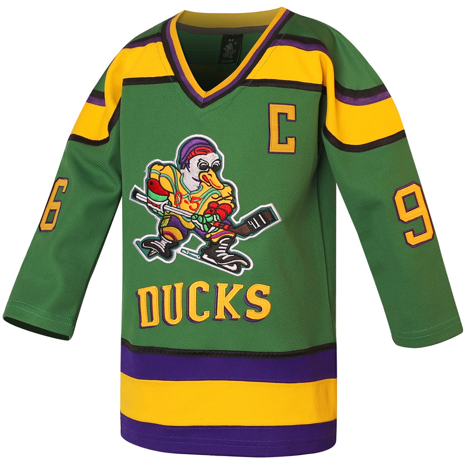 Youth Mighty Ducks Hockey Jersey - Charlie Conway #96 & Adam Banks #99 - Official Movie Replica Jersey for Kids - Perfect for Ice Hockey Games, Cosplay, and Sports Fan Gifts