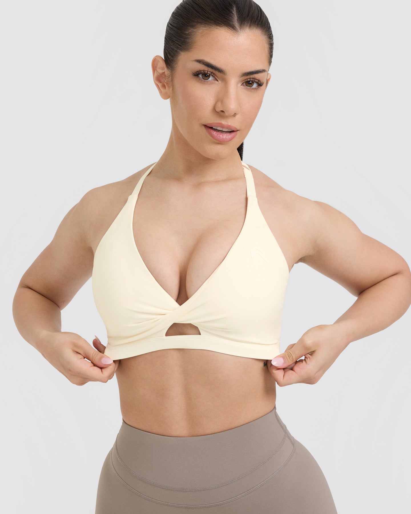 High Support Unified Twist Sports Bra for Women - Off White | Yoga, Running, Gym & Workout Activewear