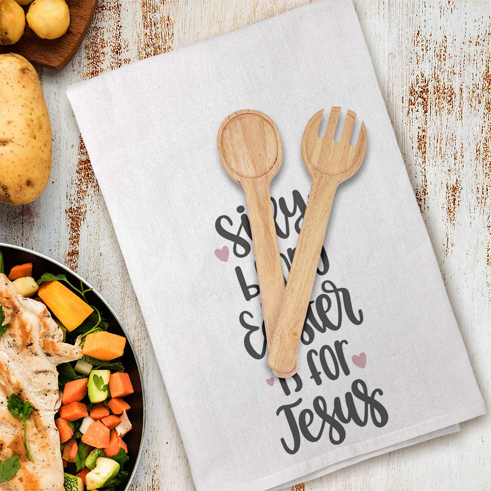 Easter Bunny Kitchen Towels - Custom Printed Flour Sack Dish Towels for Cleaning & Decor - Funny Silly Bunny Design - Perfect for Easter Decorations, Kitchen Cleaning & Holiday Gifts