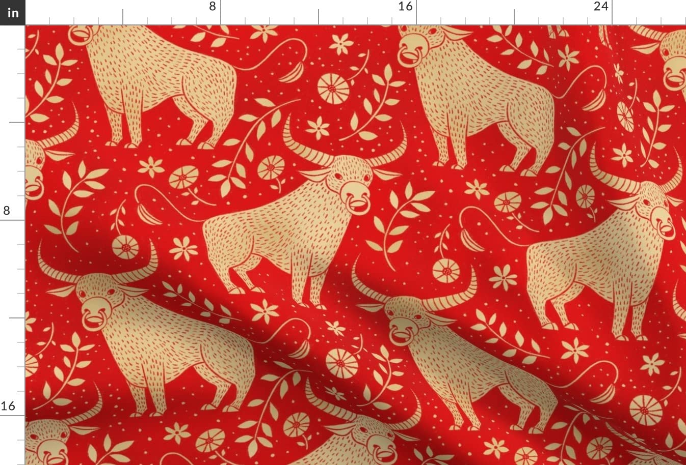 Chinese Zodiac Year Red Printed Minky Fabric - Fat Quarter for Sewing Baby Blankets, Quilt Backing & Plush Toys | Soft DIY Craft Material for Nursery Decor, Gift Making & Home Projects