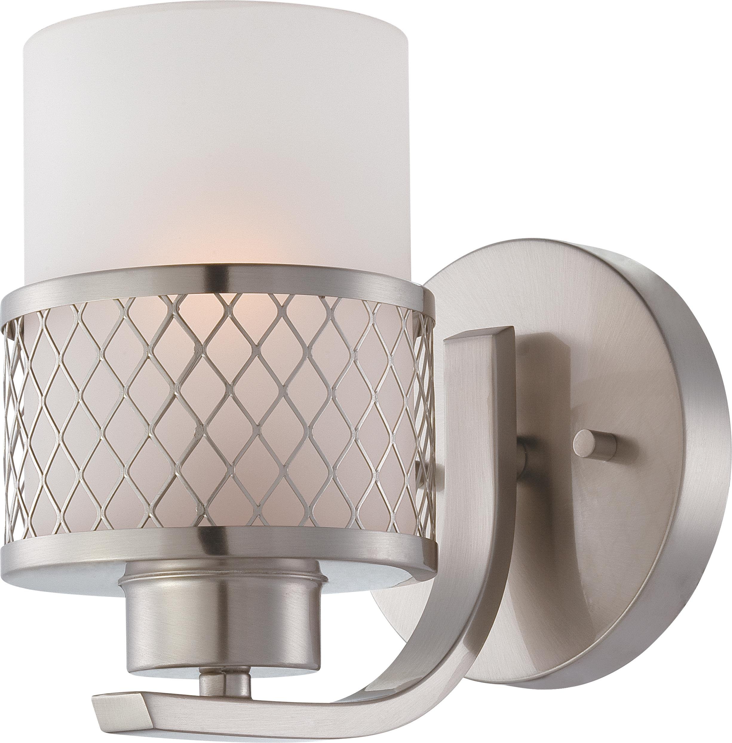 NUVO 60/4681 One Light Bathroom Vanity Set - Polished White, Nickel, Backsplash, Silver | Perfect for Modern Home & Apartment Bathroom Decor