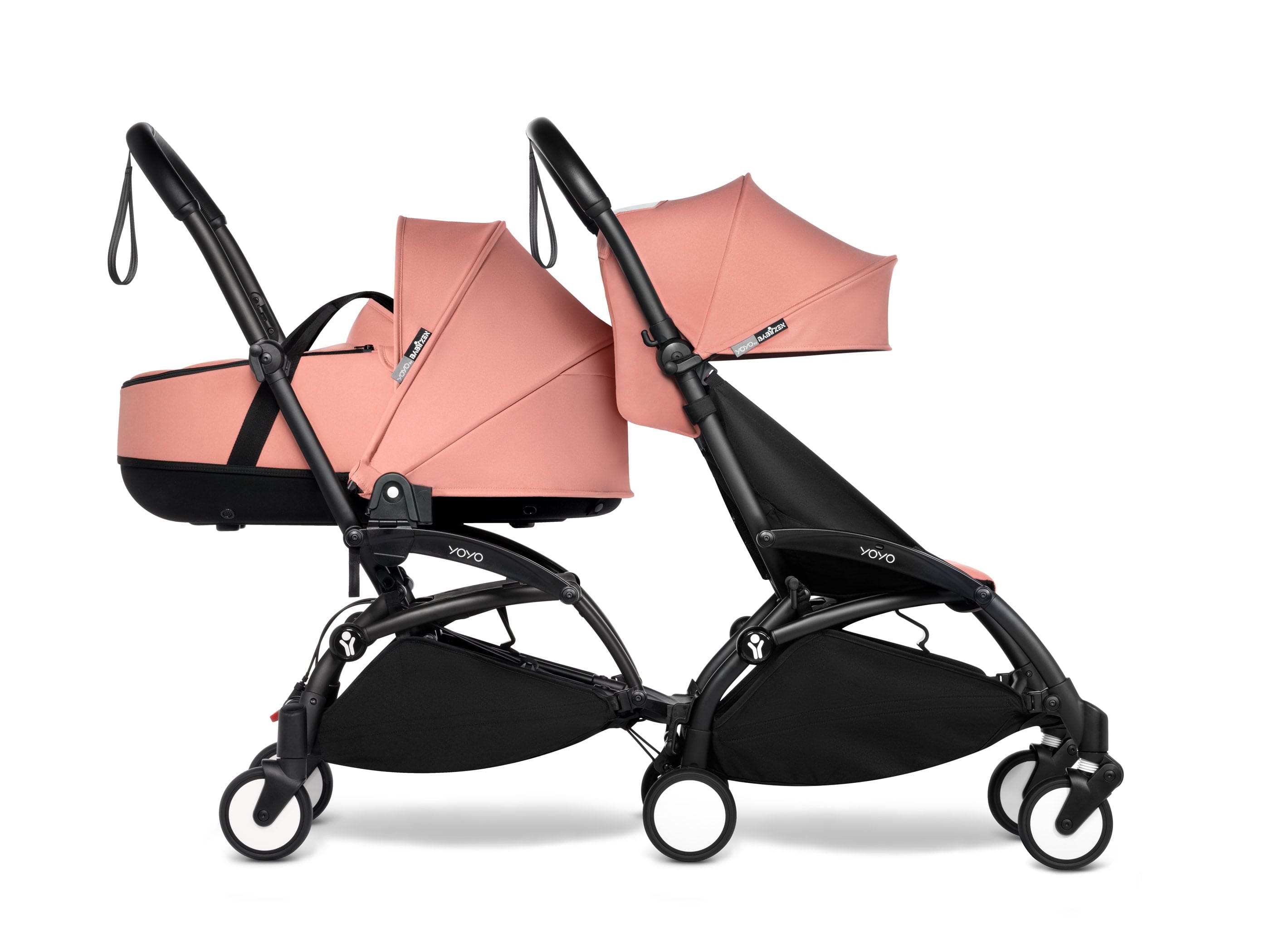 Stokke YOYO 3 Double Stroller for Twins - 6+ Months Front Seat with Bassinet Back - Lightweight Compact Travel Stroller for City Walks & Airplane Travel