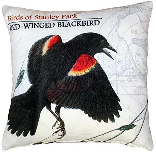 Red-Winged Blackbird Decorative Throw Pillow 18x18 Inches - Soft Square Cushion for Sofa, Bed & Home Decor