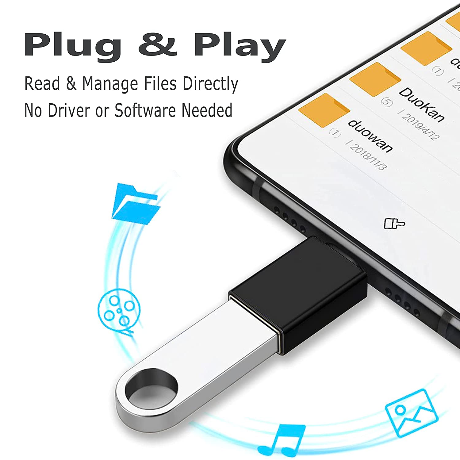 3-Pack USB C Adapter - Female USB to USB C & Thunderbolt 3.0 OTG Converter for MacBook Pro, iPad Mini, iPhone 16/15 Pro Max, Galaxy S24/S23/Flip/Fold/Tab - Universal Type C Adapter for Charging, Data Transfer & Device Connectivity