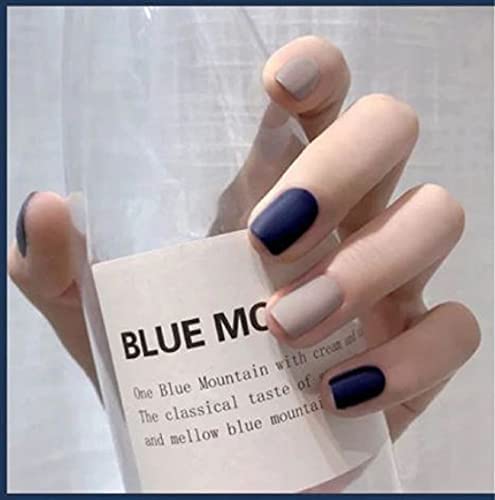 VIKSON INTERNATIONAL 24 Pcs Sky Blue Press On Nails - Matte Ballet Tip Fake Nails Extension Set with Nail Glue & Stickers | DIY Artificial Nails Kit for Women & Girls | Perfect for Parties, Weddings & Daily Wear