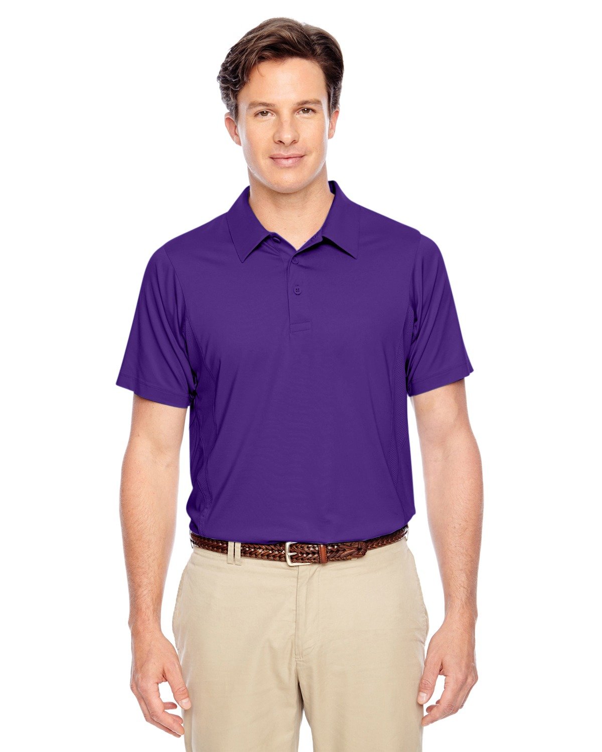 TEAM 365 Men's Performance Polo Shirt - Moisture-Wicking, Breathable & Quick-Dry Golf & Tennis Shirt (Sport Purple, Small) - Perfect for Work, Gym & Outdoor Activities