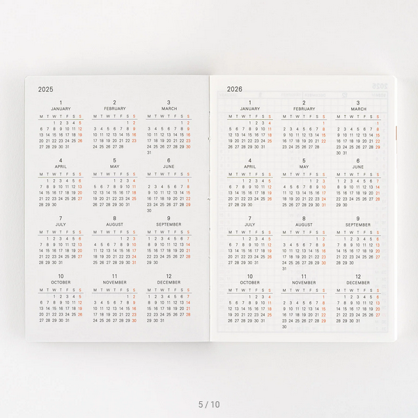 Hobonichi Techo 2025 English Planner - A6 Daily Planner with January Start (Monday) | Perfect for Journaling, Bullet Journal & Productivity Planning