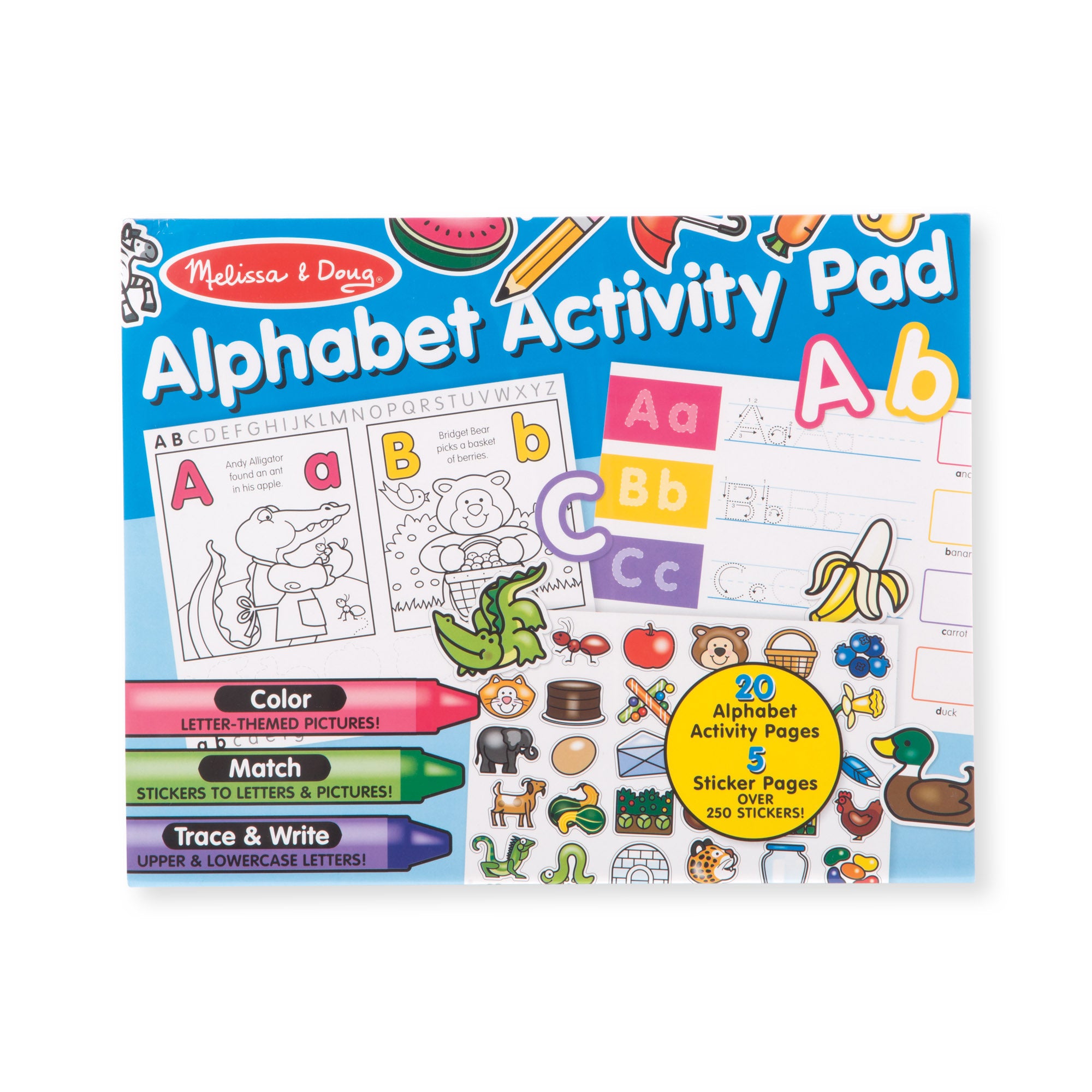Alphabet Activity Pad for Kids - Reusable Writing Practice Workbook with Dry Erase Marker - Perfect for Preschool Learning, Homeschool & Classroom Use