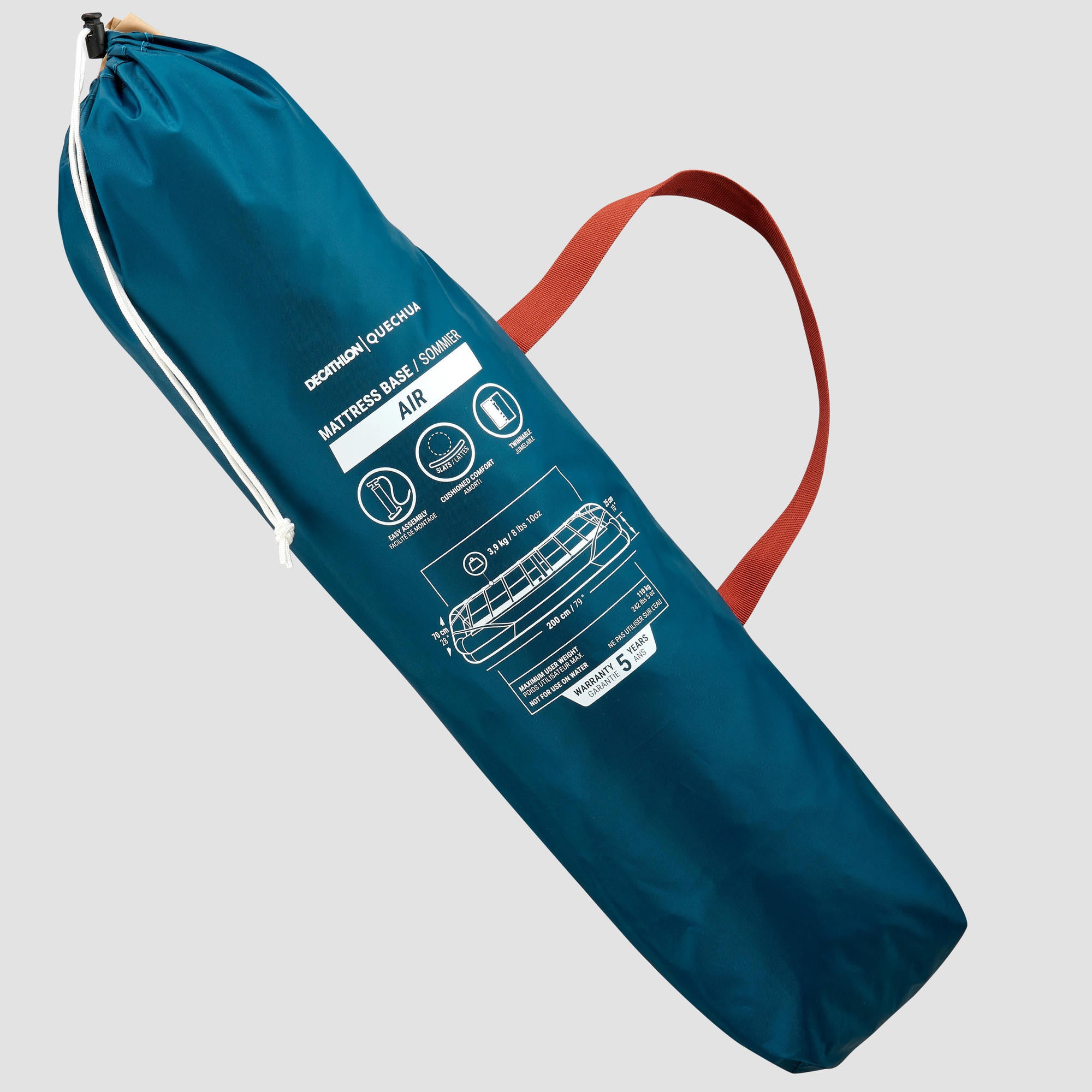 Quechua Air 79 Inflatable Camping Bed - Portable Air Mattress for Outdoor Adventures, Hiking & Backpacking Trips - Lightweight & Compact for Easy Transport