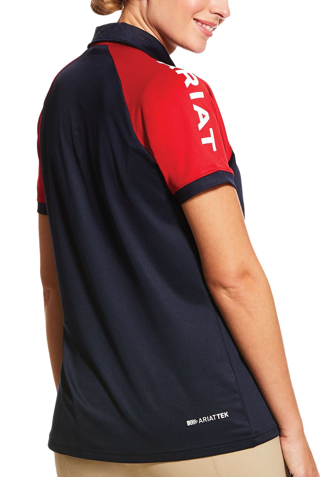 Ariat Team 3.0 Short Sleeve Polo Shirt for Men - Moisture Wicking Performance Golf & Casual Wear - Navy/Red Stripe - Perfect for Golf, Work & Outdoor Activities