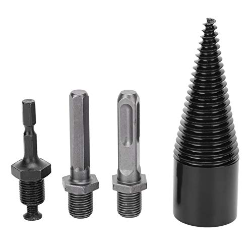 32mm Firewood Splitter Drill Bit Set - Round, Square & Hex Shank for Electric Hammer & Drill | Wood Chopping Tool for Fireplace, Camping & DIY Projects
