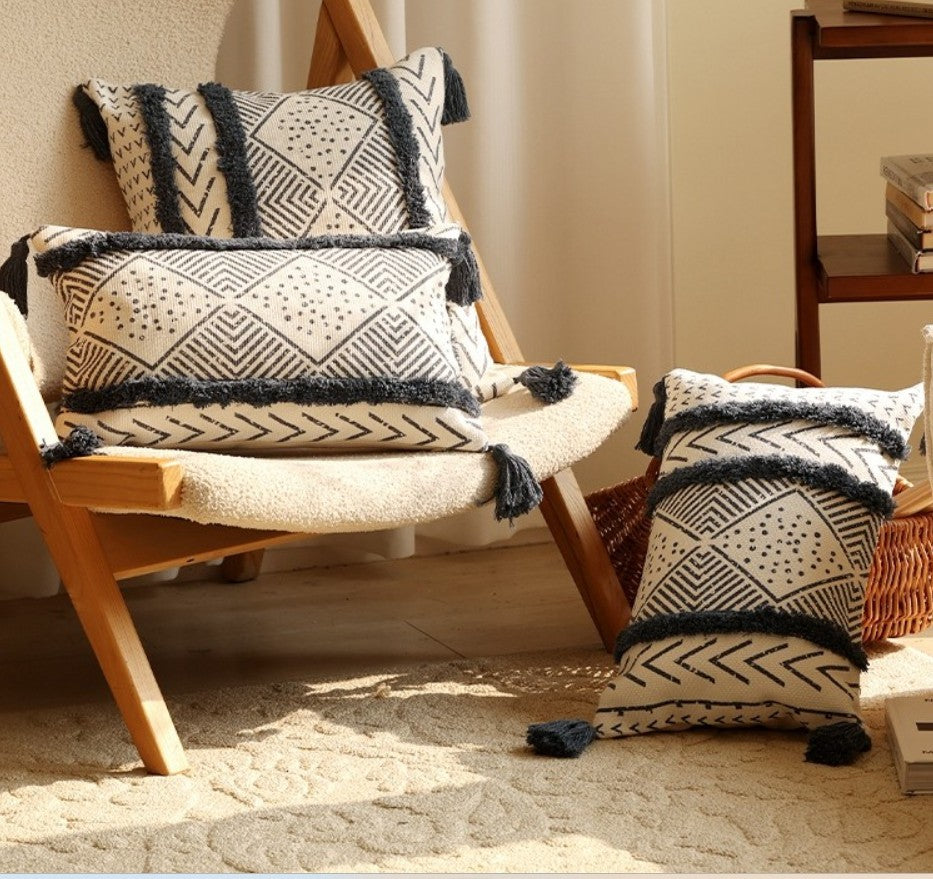 Bohemian Geometric Modern Decorative Sofa Pillow Covers - Oriental Square Throw Pillows for Couch, Living Room & Dining Room Decor - Perfect for Home, Office, and Wedding Decorations
