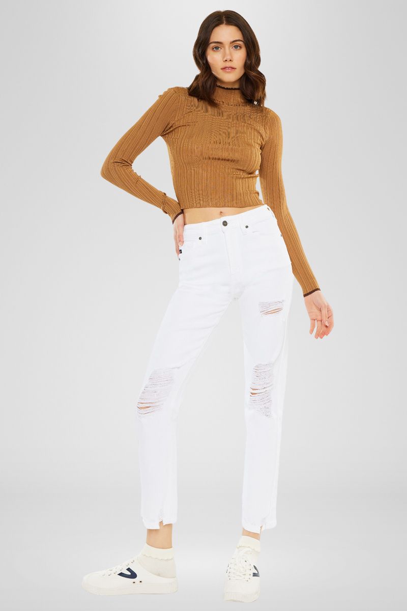 Haven Ultra High Rise Slim Straight Leg Jeans for Women - Stretch Denim Pants, Comfortable & Flattering Fit - Perfect for Casual Outfits, Workwear, and Everyday Style