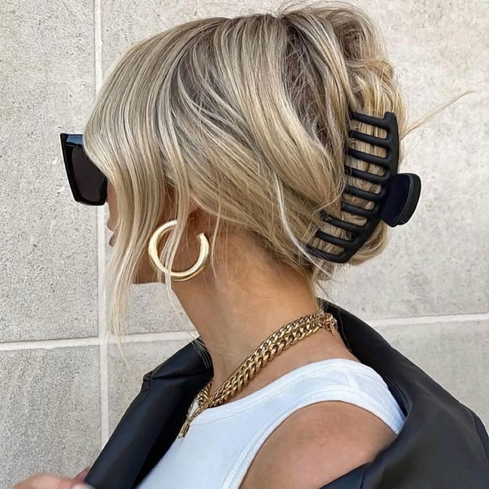 Softwrap Large Hair Claw Clips 4.4 Inch - Matte Non-Slip Big Claw Clips for Women with Thin or Thick Hair | 90’s Strong Hold Hair Jaw Clips | Hair Accessories Pack of 2 | Perfect for Workouts, Office, and Everyday Styling