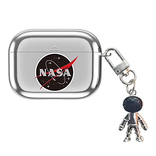Durable Shockproof AirPods Pro/3 Protective Case with Key Ring - Anti-Loss Electroplating Cover for Men & Women (Black Astronaut) | Perfect for Travel, Gym & Everyday Use