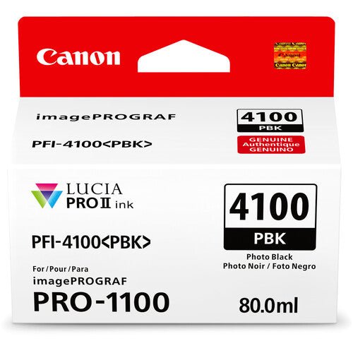 Canon PFI 4100 Photo Black Pigment Ink Tank (80mL) - High-Quality Ink for Canon Printers | Perfect for Photo Printing, Documents & Professional Use